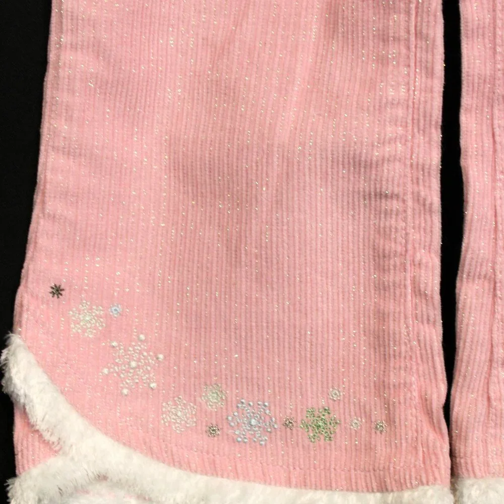 2007 Gymboree Baby Snow Princess 18 24 M Pink Corduroy Pants Snowflakes Sparkle